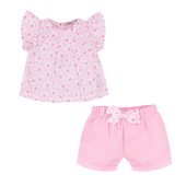 Everything Must Change (EMC) Baby Girl Pink Floral Blouse and Short Set